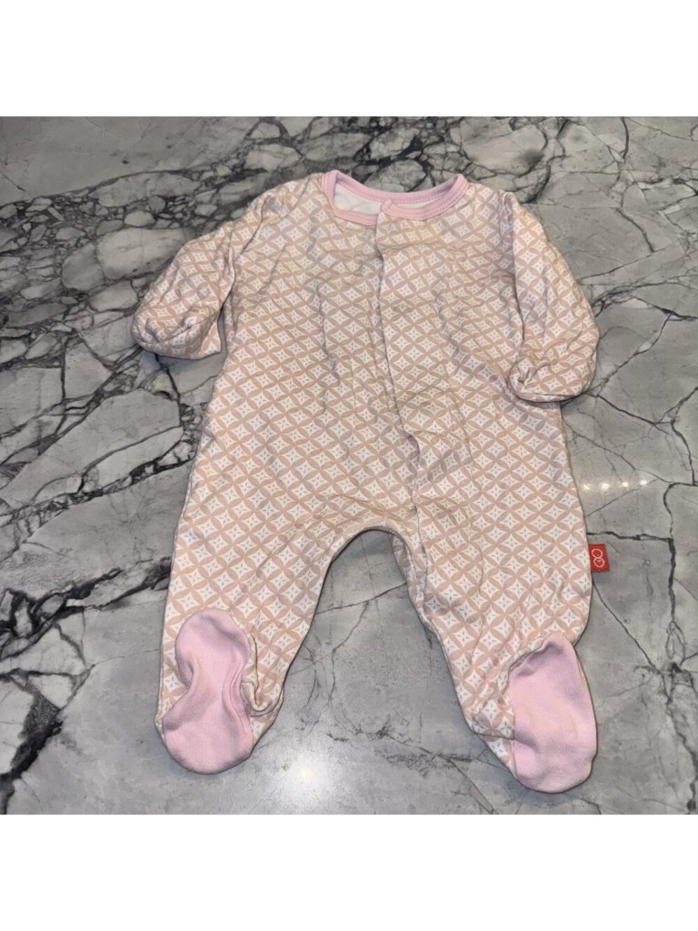 Magnetic Me Newborn 5-8 Lbs Pink Geometric Sleeper One Piece